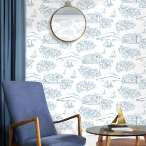 Travelogue Collection Limoneto Wallpaper Chalkhill Blue Mini Moderns MMTLG04CB