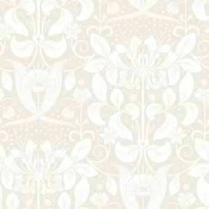 Hjarterum Berit Arts and Crafts Inspired Wallpaper Cream Galerie 83130