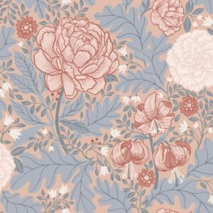 Ekbacka Camille Floral Wallpaper Pink Grey Galerie 14001