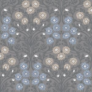 Ekbacka Bellis Floral Wallpaper Grey Galerie 14016