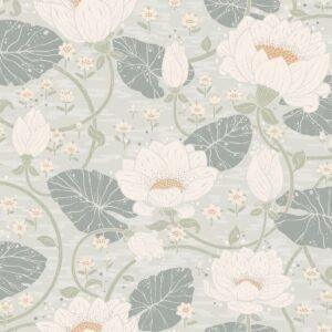 Hjarterum Eva Arts and Crafts Inspired Wallpaper Grey Galerie 83121