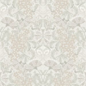 Hjarterum Ojvind Arts and Crafts Inspired Wallpaper Taupe Olive Cream Galerie 83118