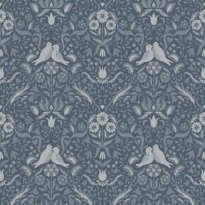 Ekbacka Niki Floral Wallpaper Blue Galerie 14028