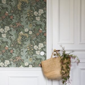 Hjarterum Elise Arts and Crafts Inspired Wallpaper Green Blue Galerie S83103