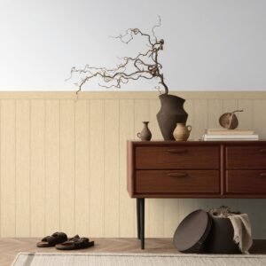 Tongue & Groove Wood Panel Dado Vinyl Wallpaper Natural AS Creation 39803-3