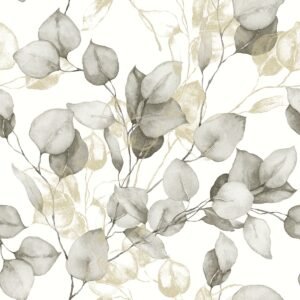 Eucalyptus Leaves Wallpaper Natural/Gold Muriva 210503