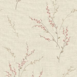 Carmella Floral Textured Vinyl Wallpaper Pink Belgravia 7153