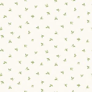 Just Kitchens Leaf Toss Wallpaper Green White Galerie G45437